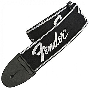Fender Moven Running Black Silver Logo Strap